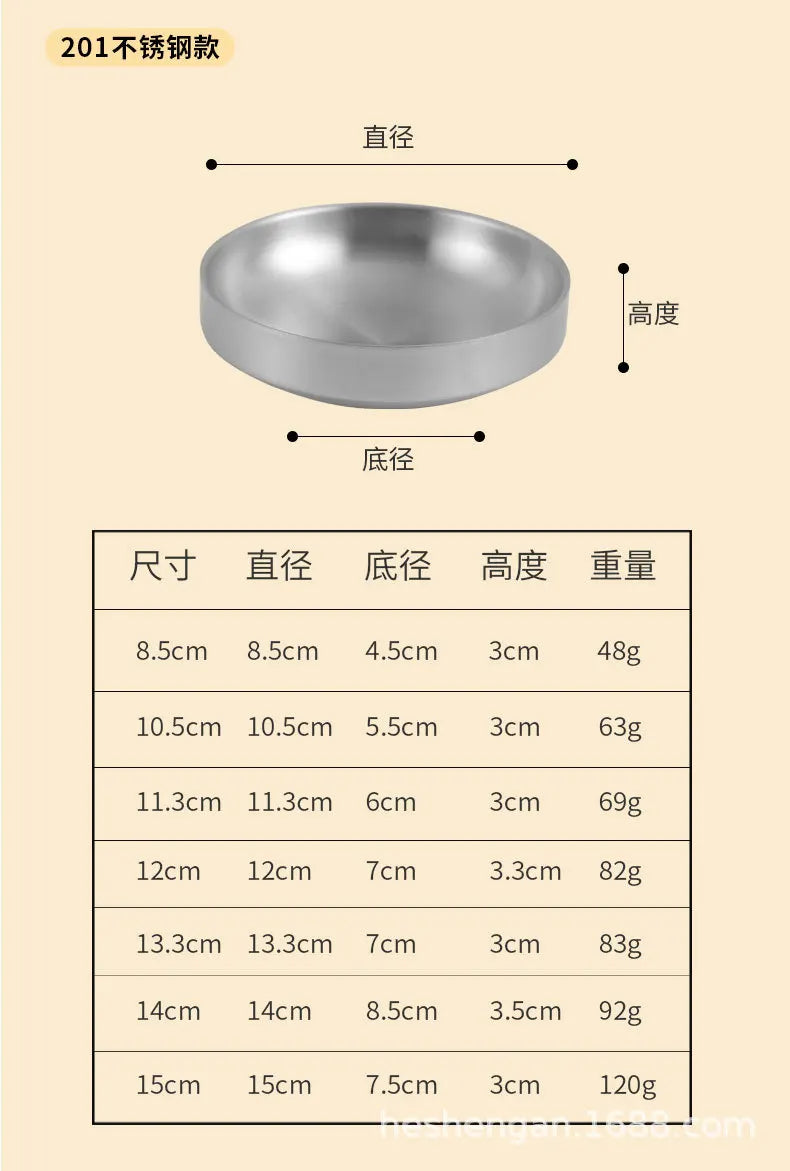 Korean 304 Stainless Steel Sauce Dish Small Dish
