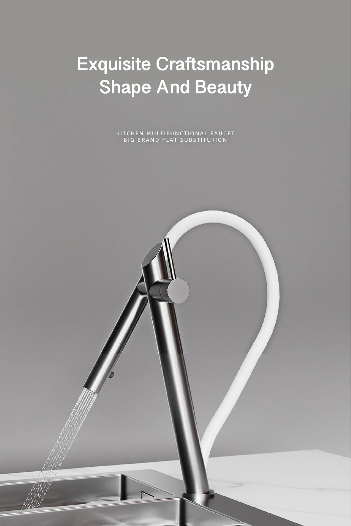 Aitana Luxury Brass Black Faucet Pull-Out Design Dual