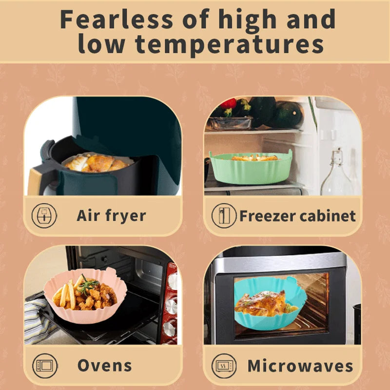 17cm Reusable Airfryer Pan Liner Silicone Air Fryers