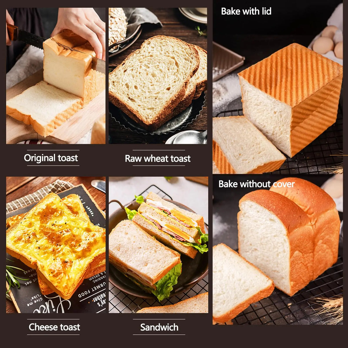 Long Pullman Loaf Pan Lid Non-Stick Carbon Steel