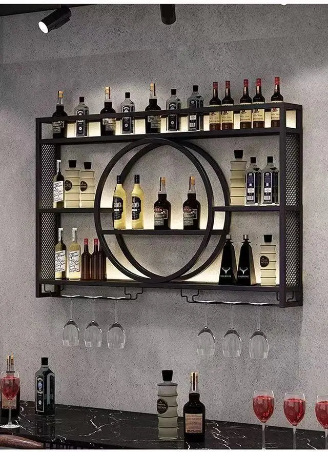 Modern Wall Mount Wine Rack Holder Glass Storage