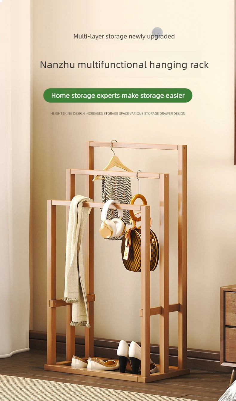 Nordic Style Simple Bamboo Clothes Drying Rack Bathroom