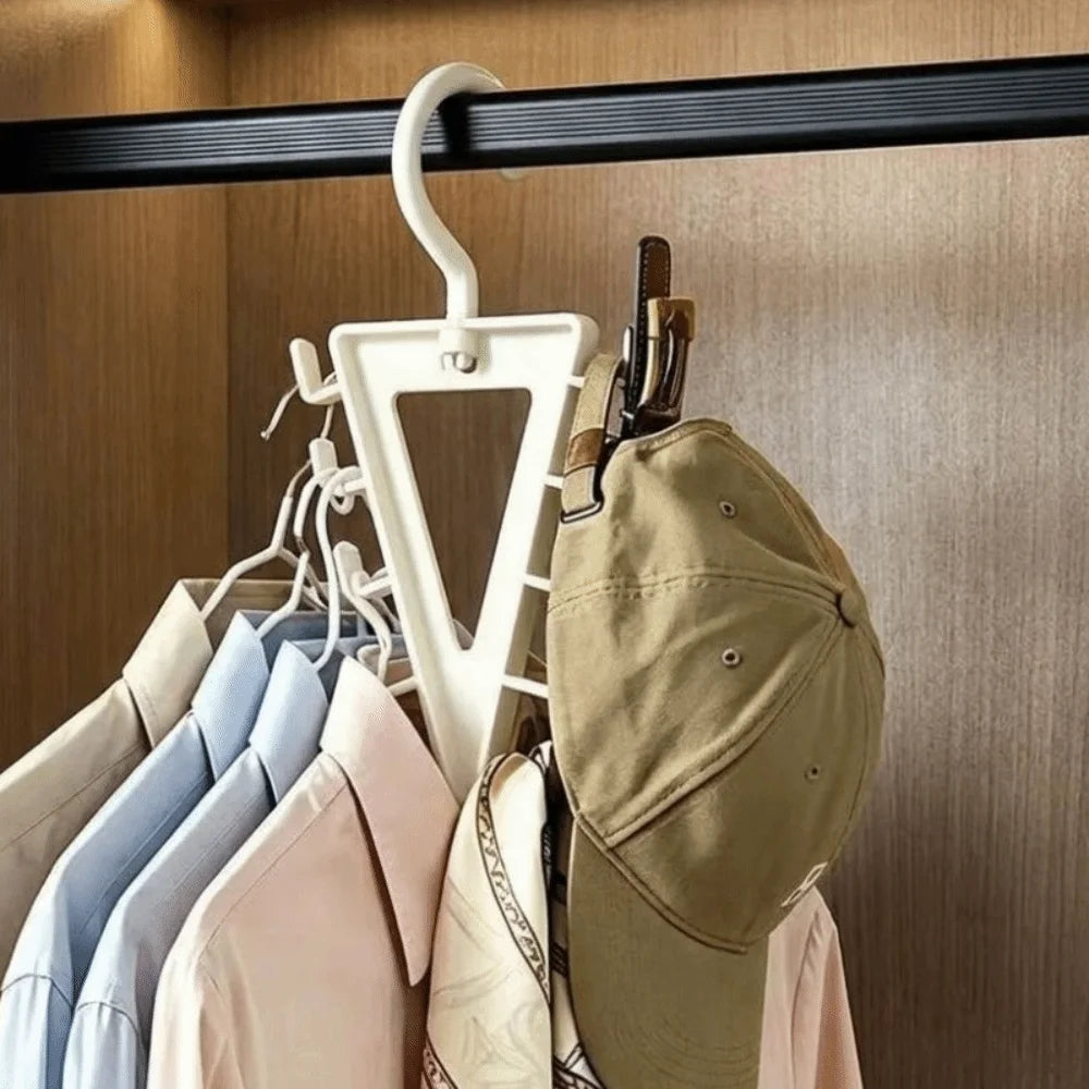 2pcs 12 Hooks V-Shape Hanger Rotatable Space Saving