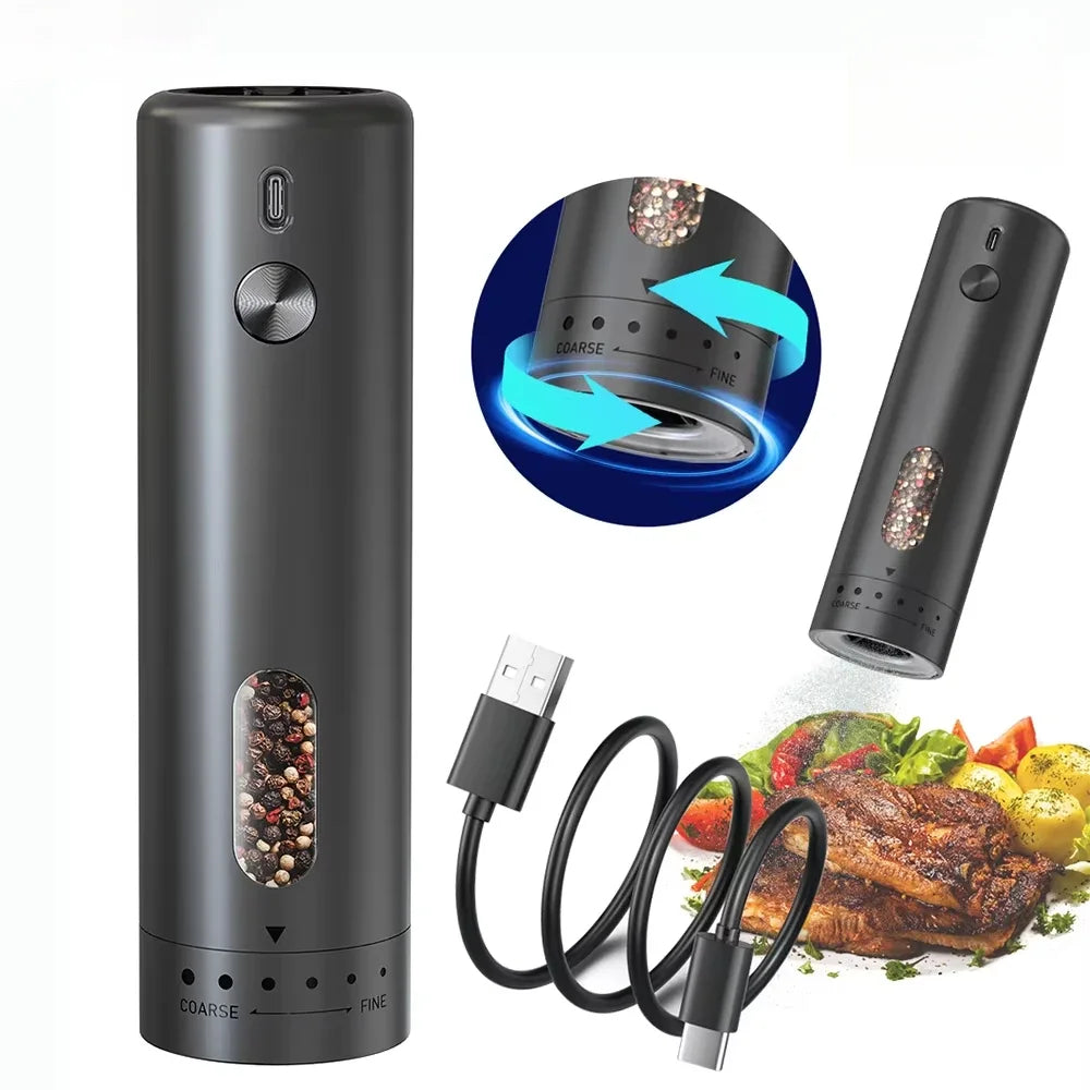 Rechargeable Electric Salt Pepper Grinder Adjustable Coarseness