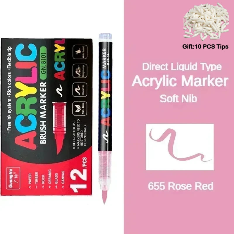 Guangna 12-360 Colors Acrylic Paint Pens Pencil Brush