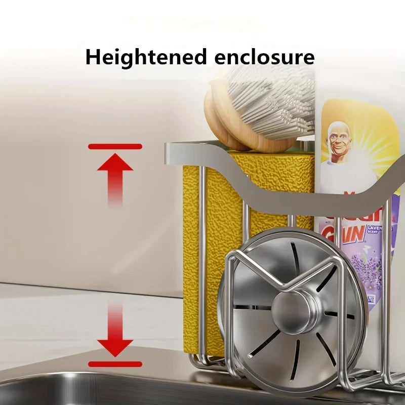 Sponge Holder Sink Adhesive Hook Rustproof Stainless Steel