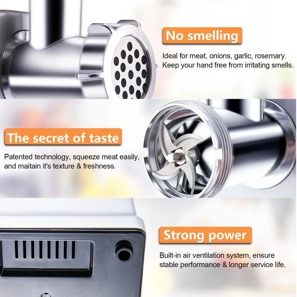 Stainless Electric Meat Grinder 1000w Sausage Stuffer Meat