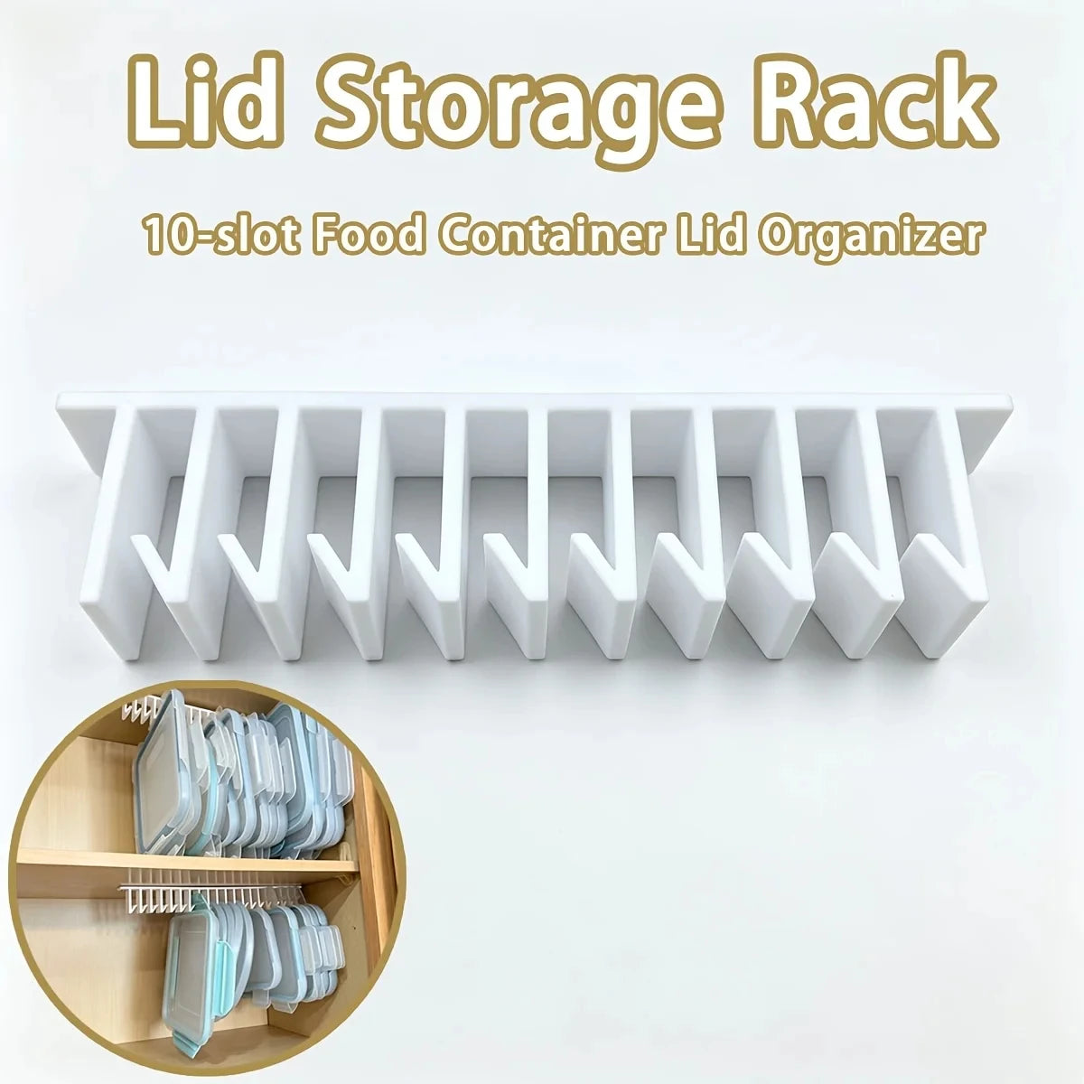 Under Cabinet Lid Organizer Food Container Lid Holder