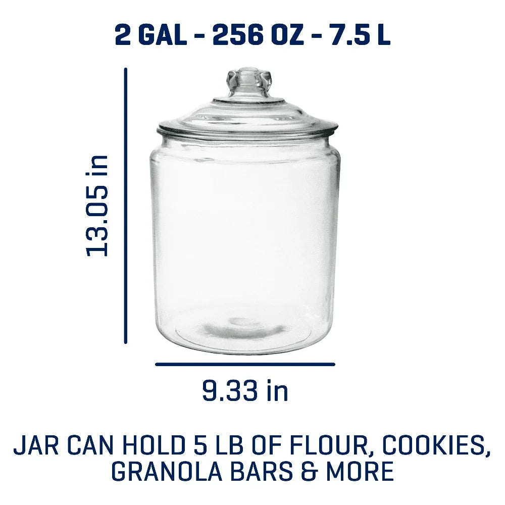Gallon Glass Storage Jar Lid Wide Mouth Food