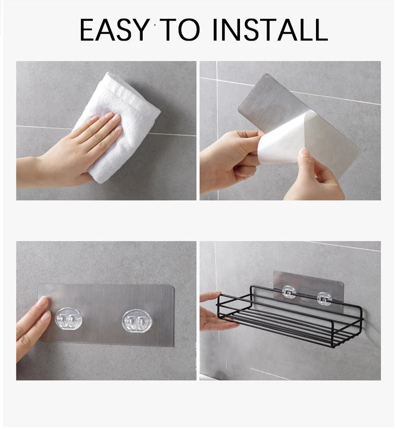 Bathroom Storage Rack Organizer Shelf Black Shelves Corner