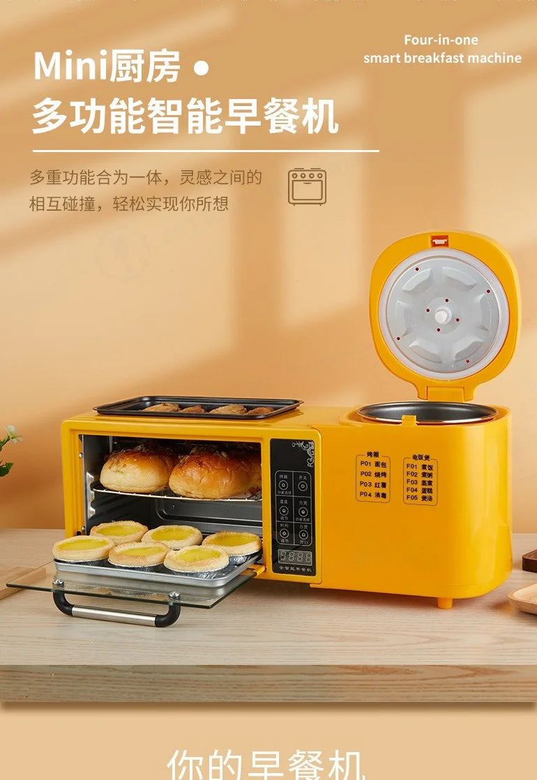 Frying Pot Electric Oven Rice Cooker 4-In-1 Sandwich