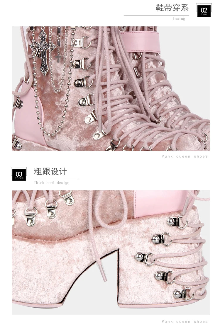Lolita Punk Shoes Round Head Ultra High Heels