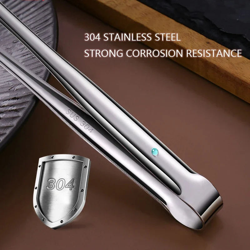 304 Stainless Steel Grill Bbq Tongs Cooking Utensils