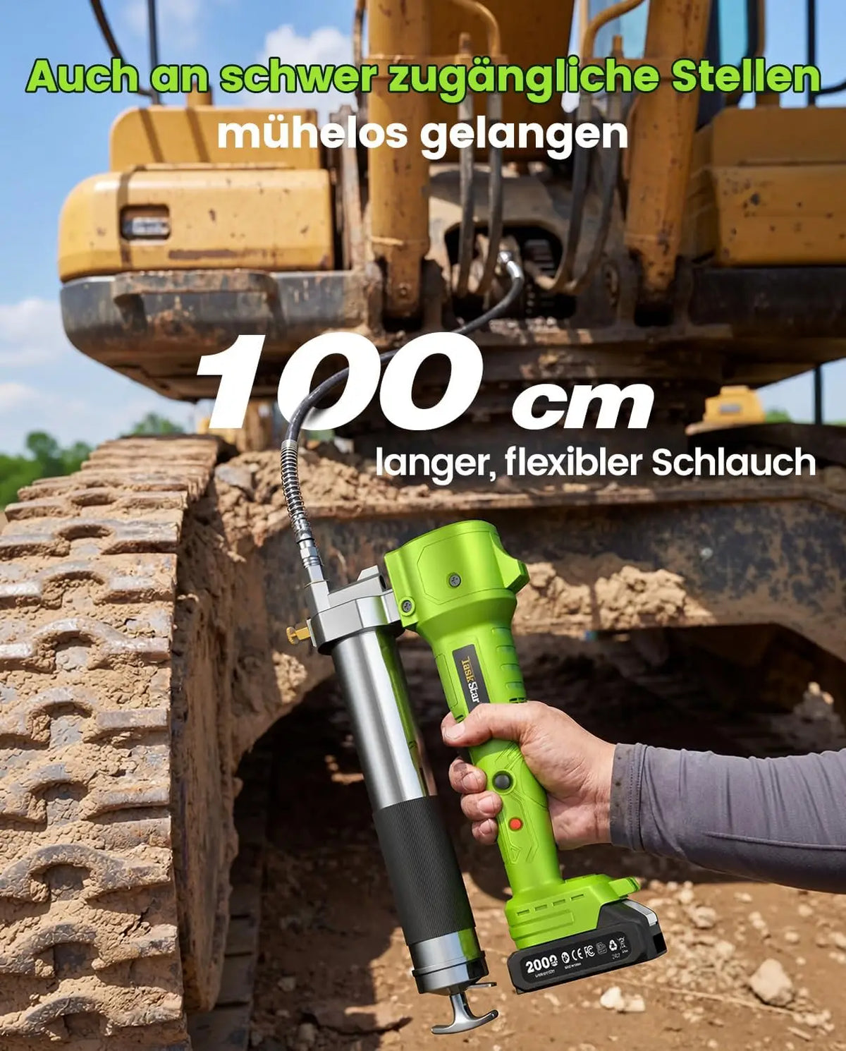 Taskstar 10000psi Electric Grease Gun Kit 1m Flexible