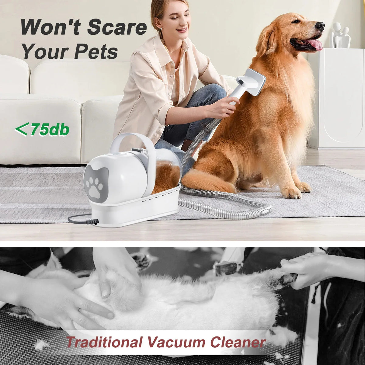 Dog Vacuum Cleaner Cat Hair Dryer 7in1 Pet