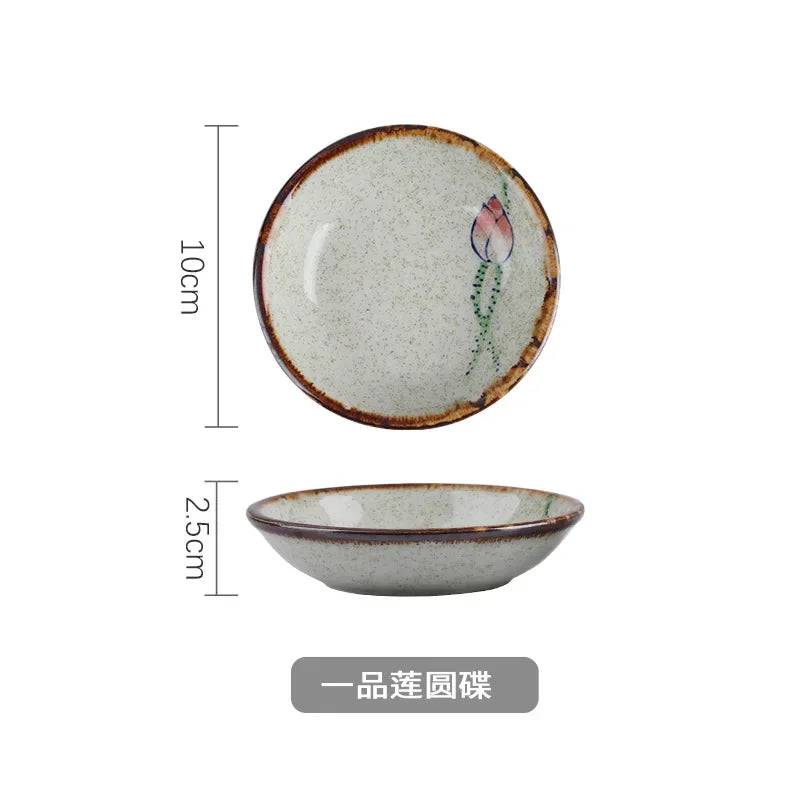 Ceramic Seasoning Dish Japanese Willow Porcelain Taste Dish