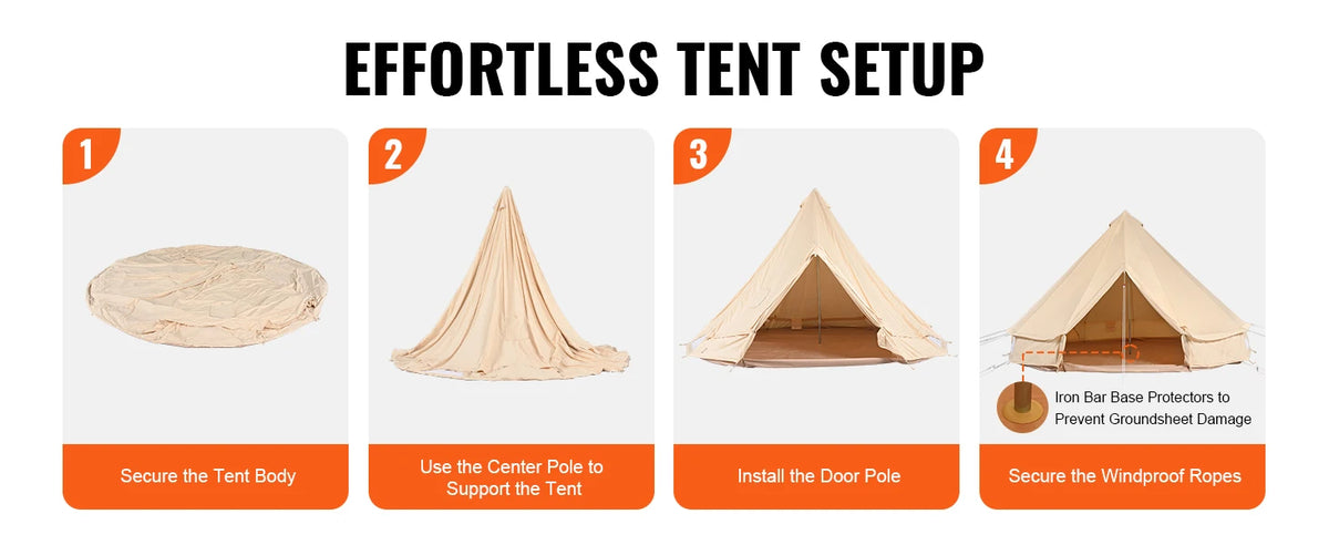 Succebuy Canvas Bell Tent Seasons 3m/6m Yurt Tent