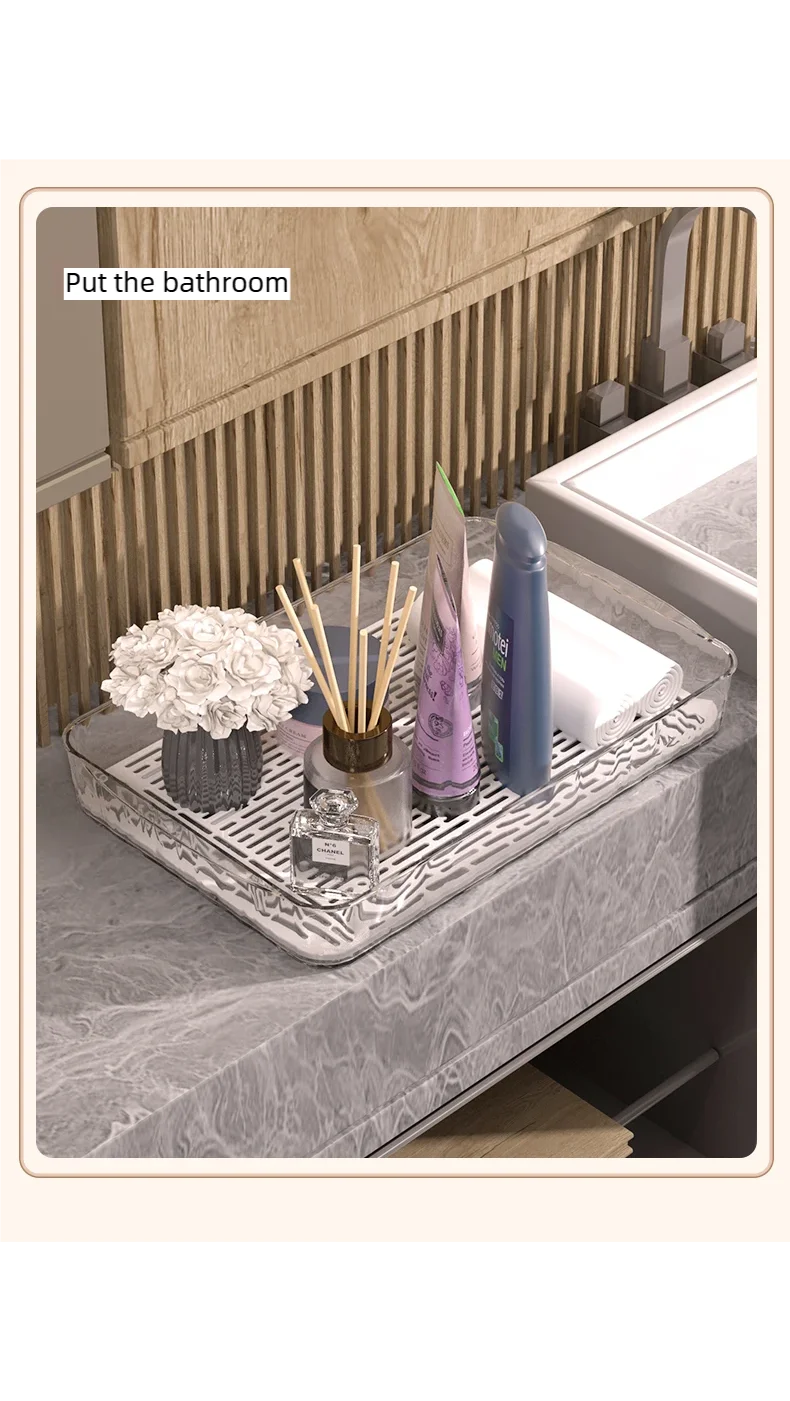 Double-Layer Rectangle Plastic Dish Drainer Fruit Dryer Tray