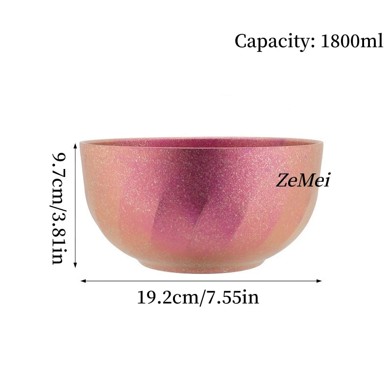 Pure Titanium Thickened Double-Wall Salad Bowl Multicolor