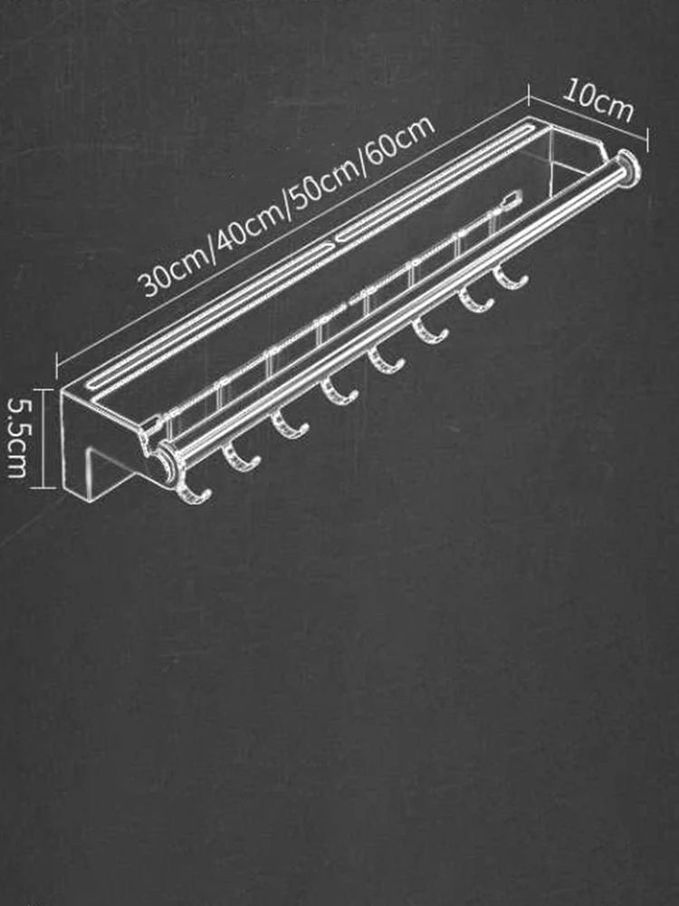 Stainless Steel Paper Towel Rack Wall Shelf Hook
