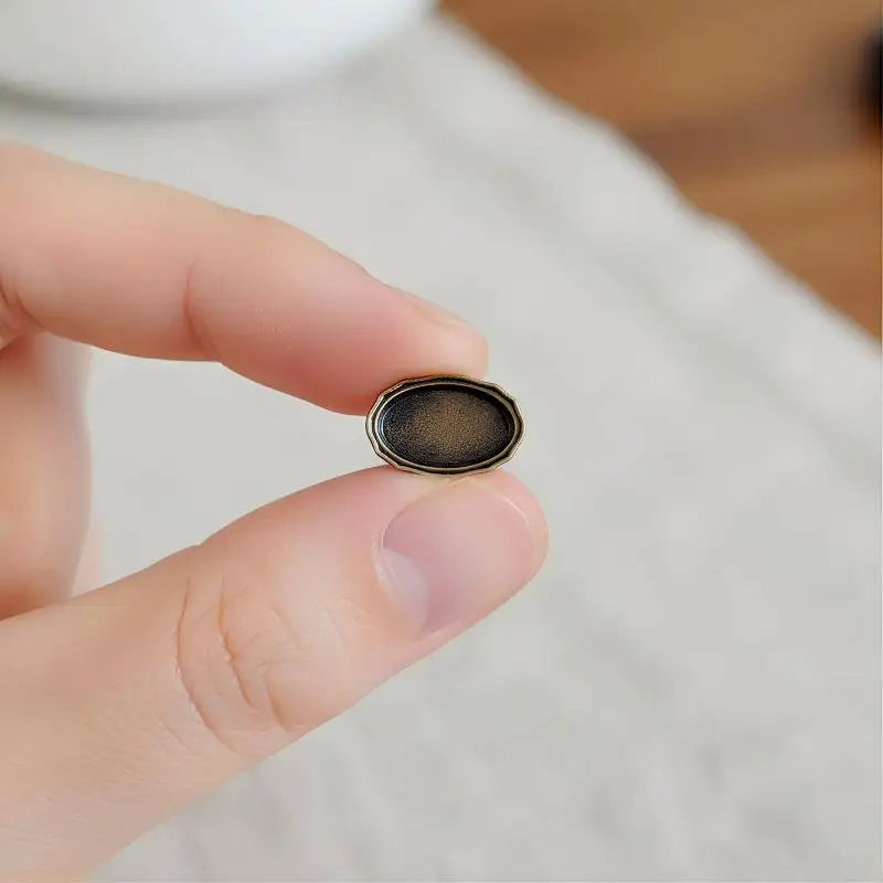 12 Dollhouse Mini Retro Oval Metal Dish Elegant
