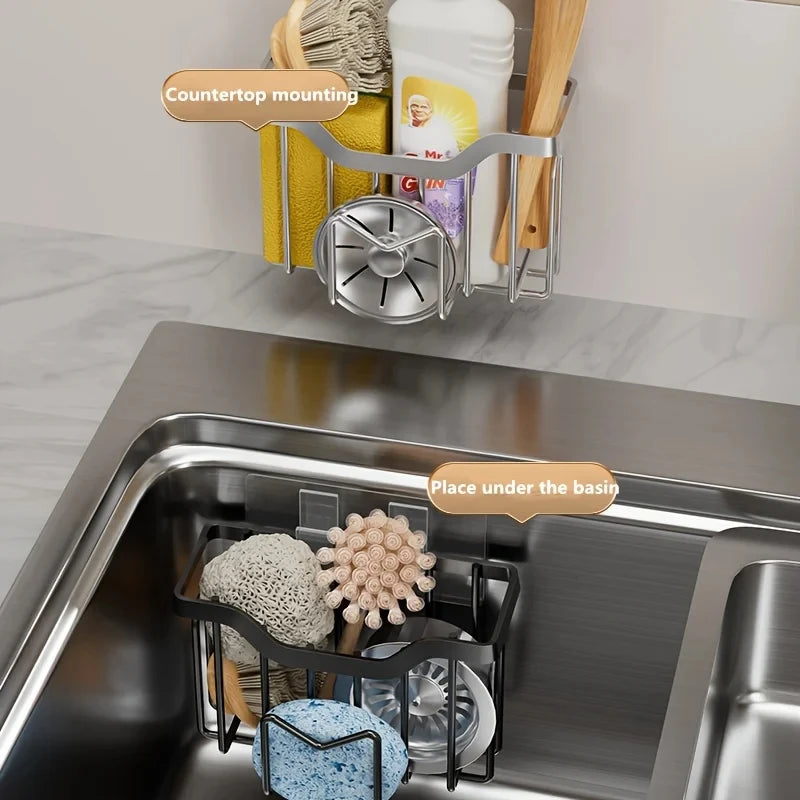 Sponge Holder Sink Adhesive Hook Rustproof Stainless Steel