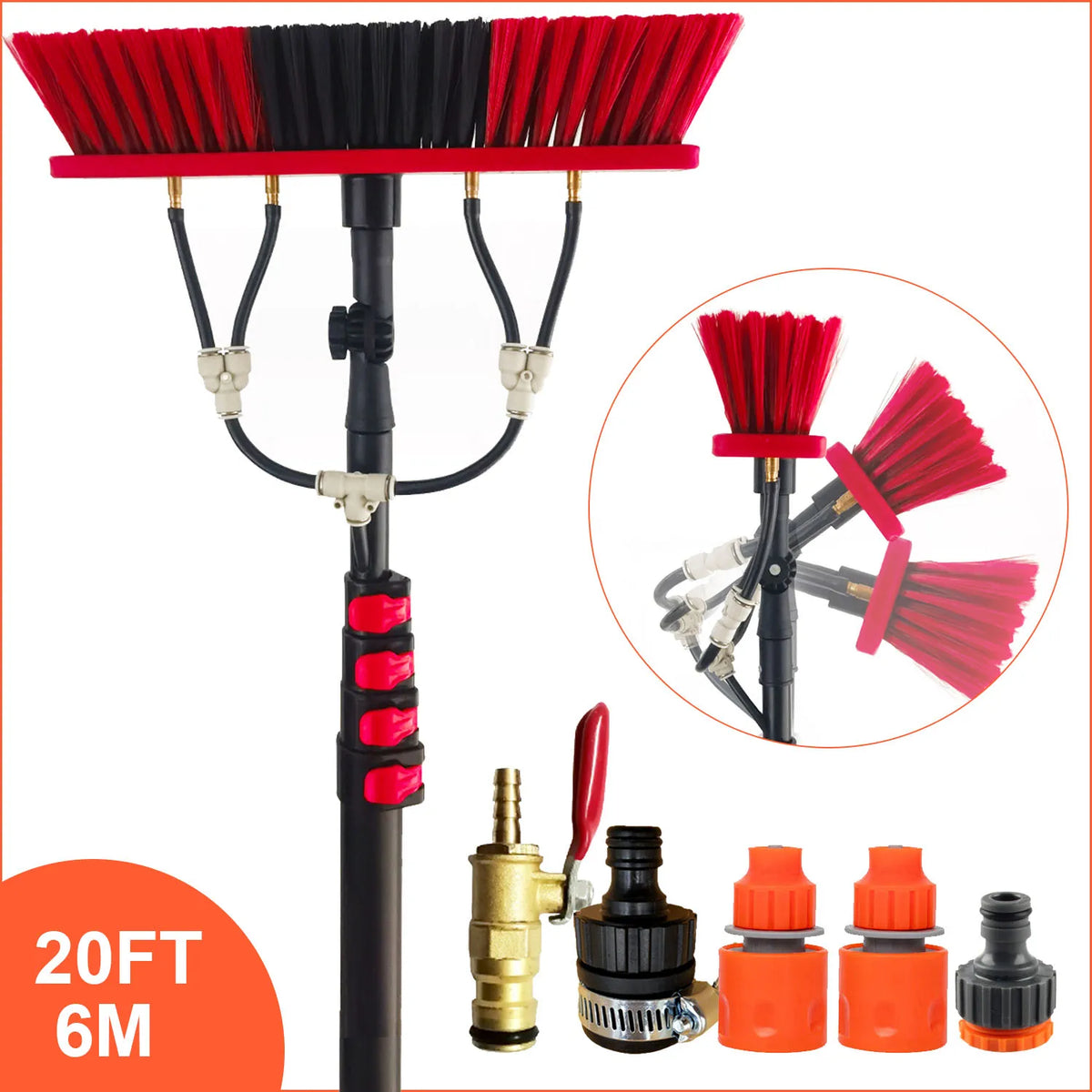 Water Fed Telescopic Pole Telesbrush Window Solar Photovoltaic