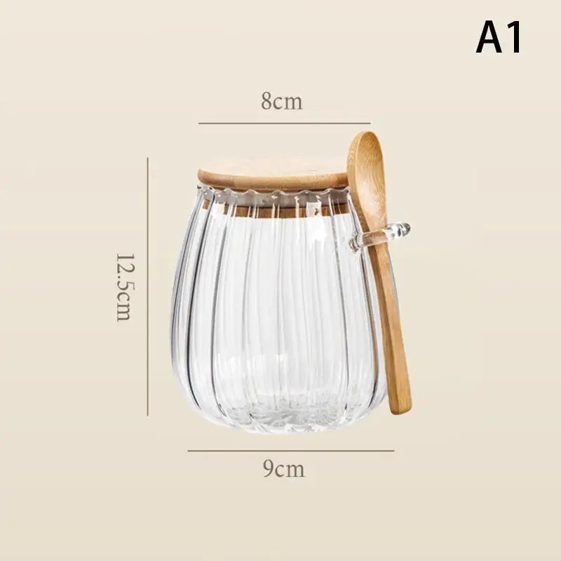 Airtight Food Containers Storage Pots Glass Jar Lid