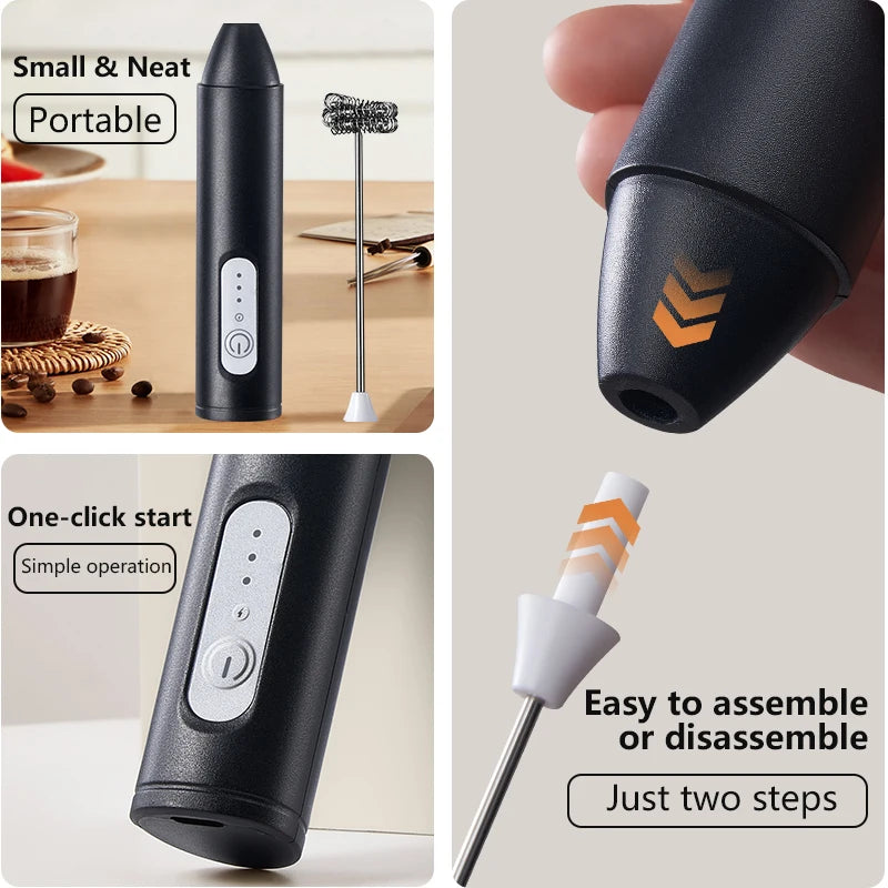 Minl Mik Frother Usb Rechargeable Speeds Foam Maker