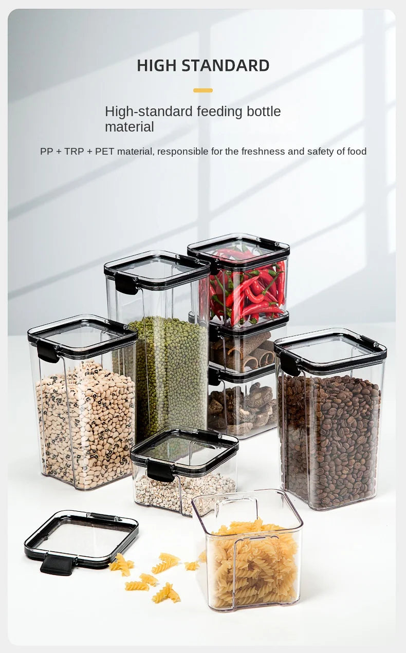 1-4pcs Sealed Jars Organizer Grain Storage Boxes Large