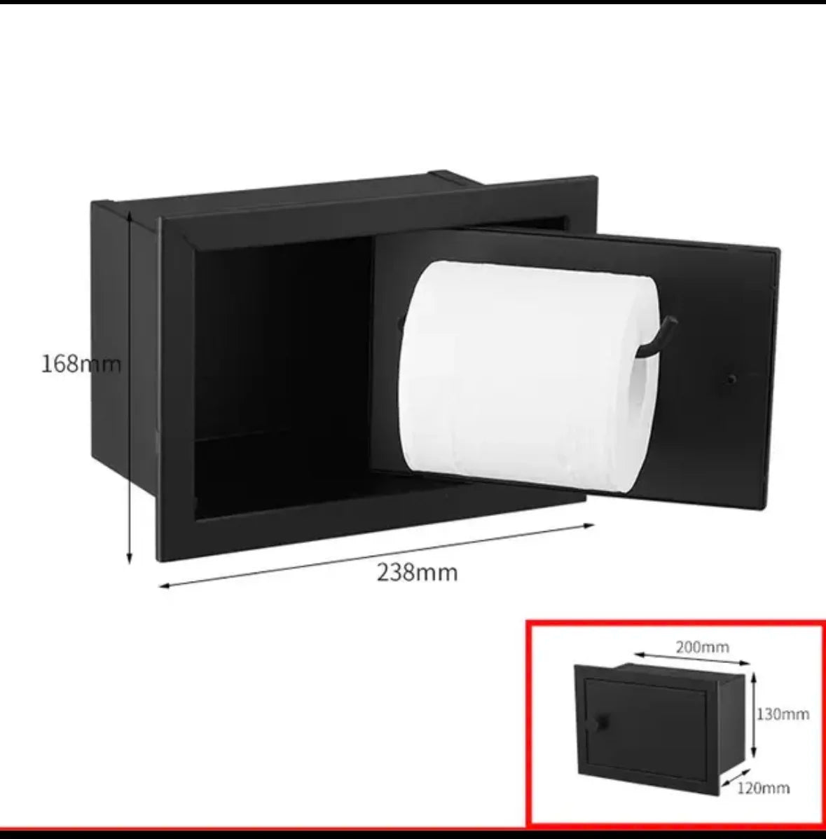 Recessed Matte Black Recessed Toilet Paper Roll Holder