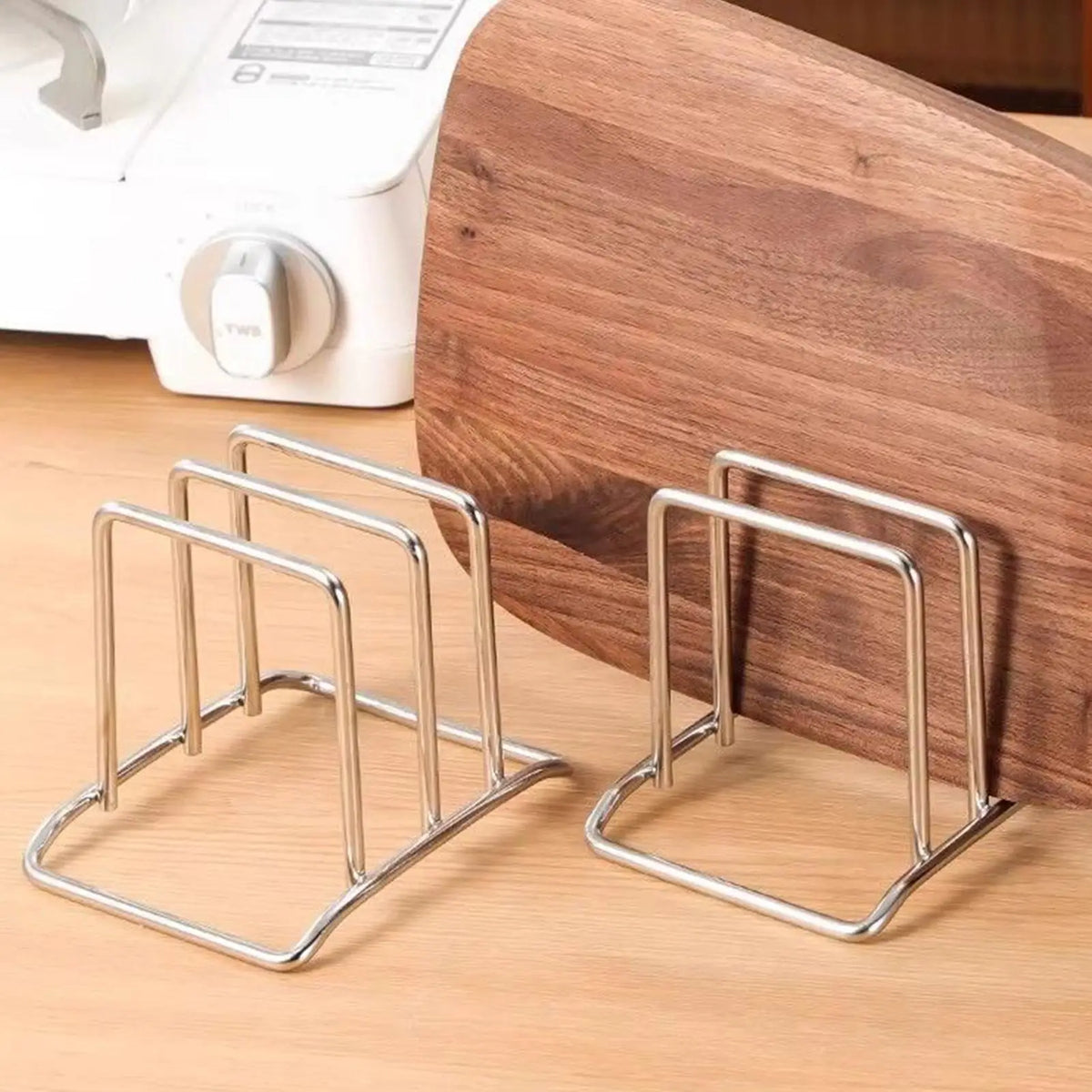 Chopping Board Rack Space-Saving Stainless Steel Pot Lid