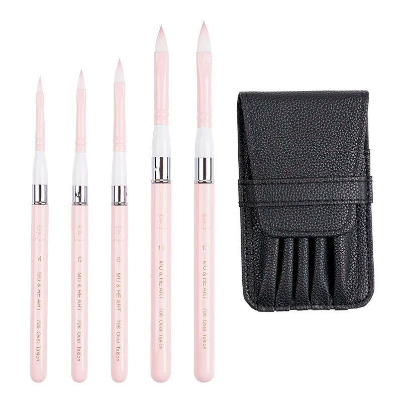Pink Travel Minipen Korean Synthetic Hair Artist Acrylic