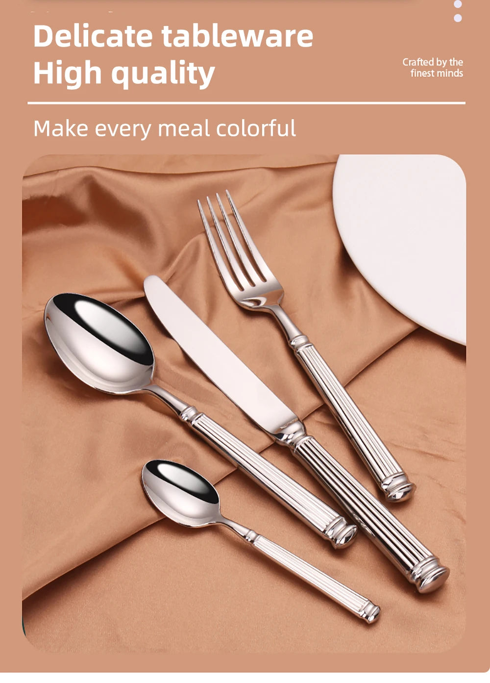 12/16/20 Pieces Sliver Tableware Stainless Steel Cutlery Elegant