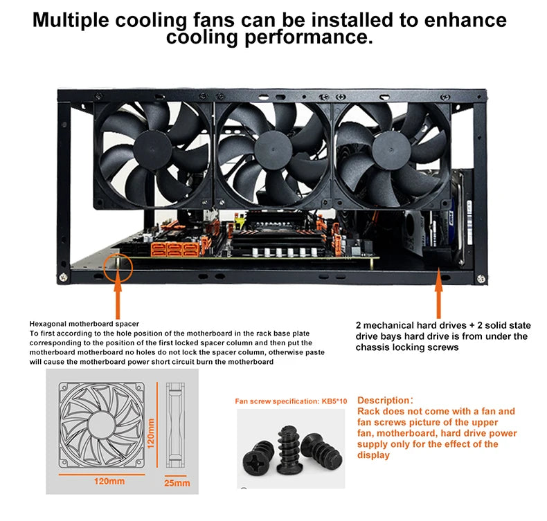Diy Computer Motherboard Case Rack Aluminum Frame Chassis