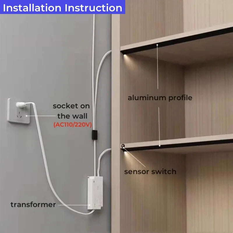 Ultra-Thin Led Cabinet Shelf Edge Aluminum Profile 45