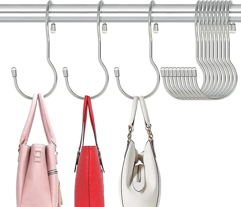 Shape Hooks Closet Hanging Twist Design Metal Bags