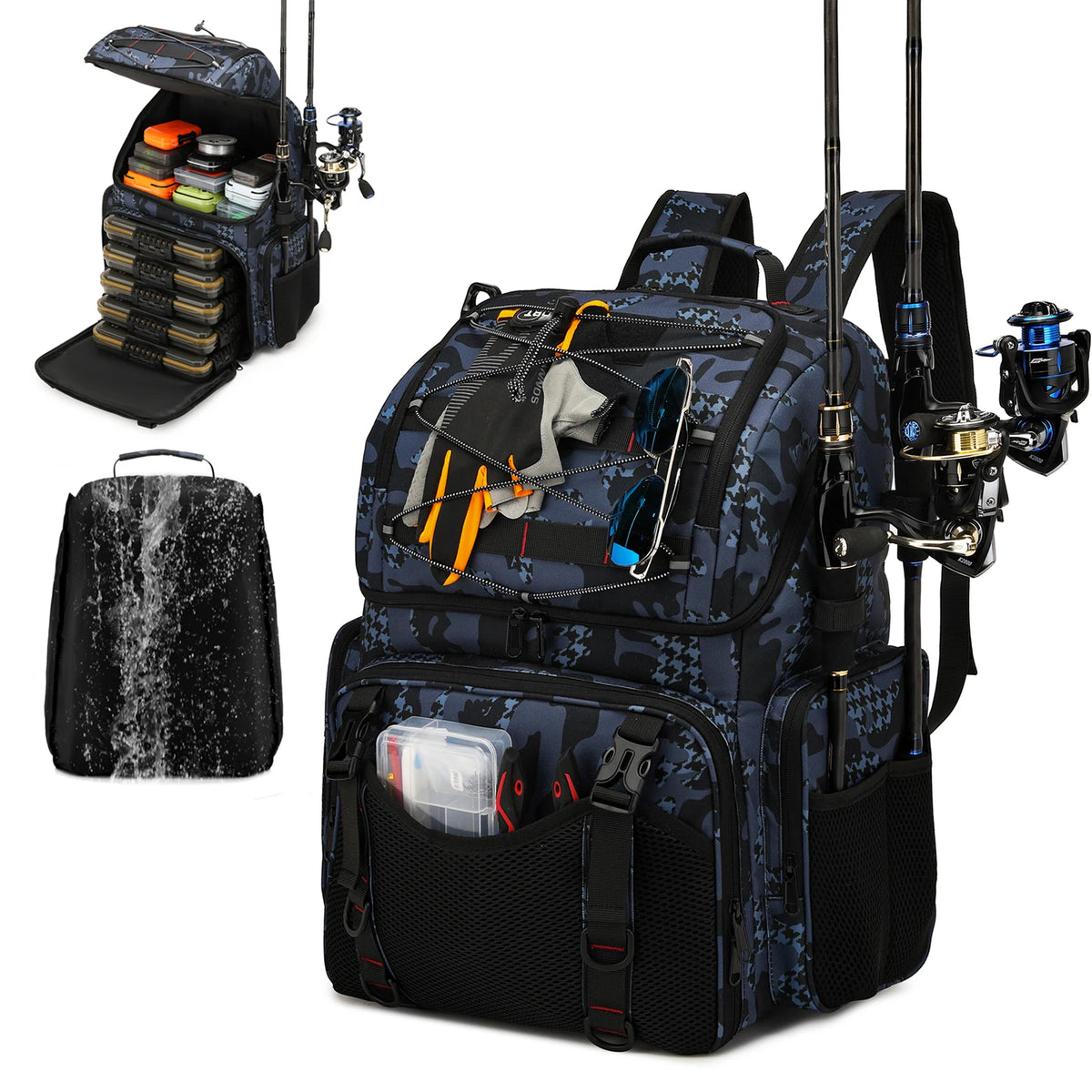 45l Fishing Backpack Cooler Fishing Tackle Storage Bag