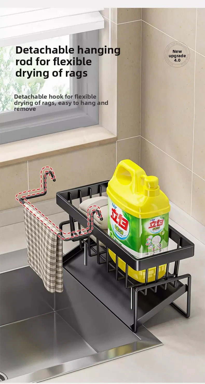 Sponge Holder Drain Rack Sink Organizer Dish Cloth