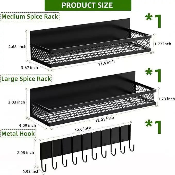 Magnetic Spice Rack Refrigerator Metal Strong Magnet Shelf