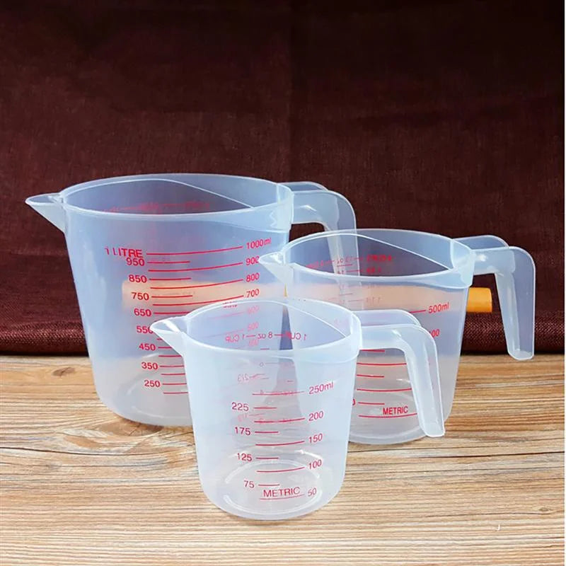 3pcs/Set Baking Liquid Measuring Cups Pvc Scale Cup