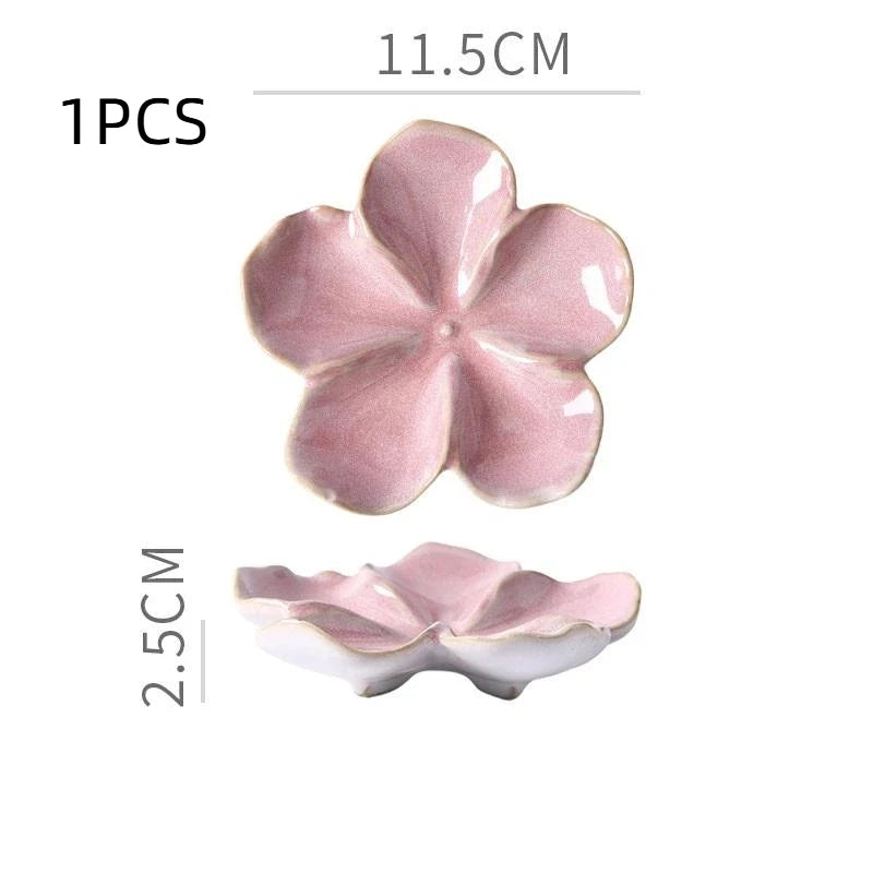 1pcsvintage Ceramic Craft Dish Flower Shaped Small Dish