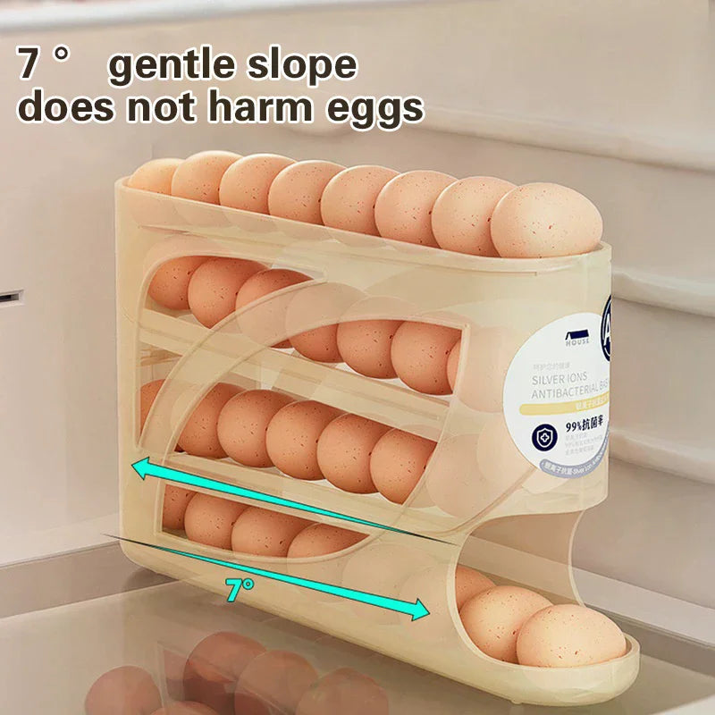 Automatic Rolling Tier Egg Holder Dispenser Refrigerator Egg