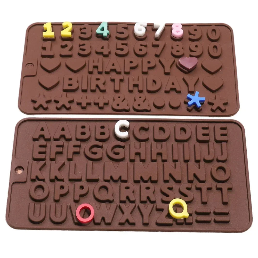 Silica Gel Silicone Mold 26 Letters Chocolate Number