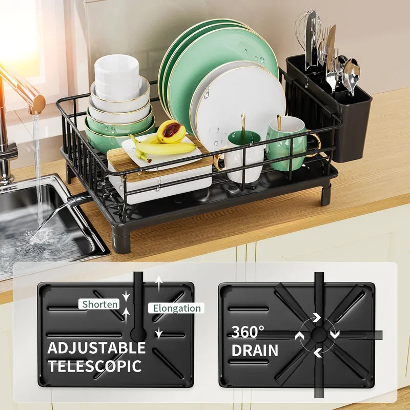 Dish Drying Rack Cutlery Rack Drain Tray Drip