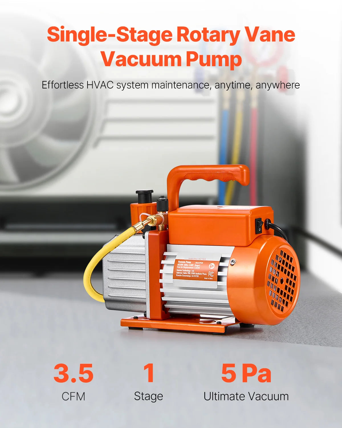 Succebuy Vacuum Pump & Oil Bottle 5cfm/4cfm/5cfm 1-Stage