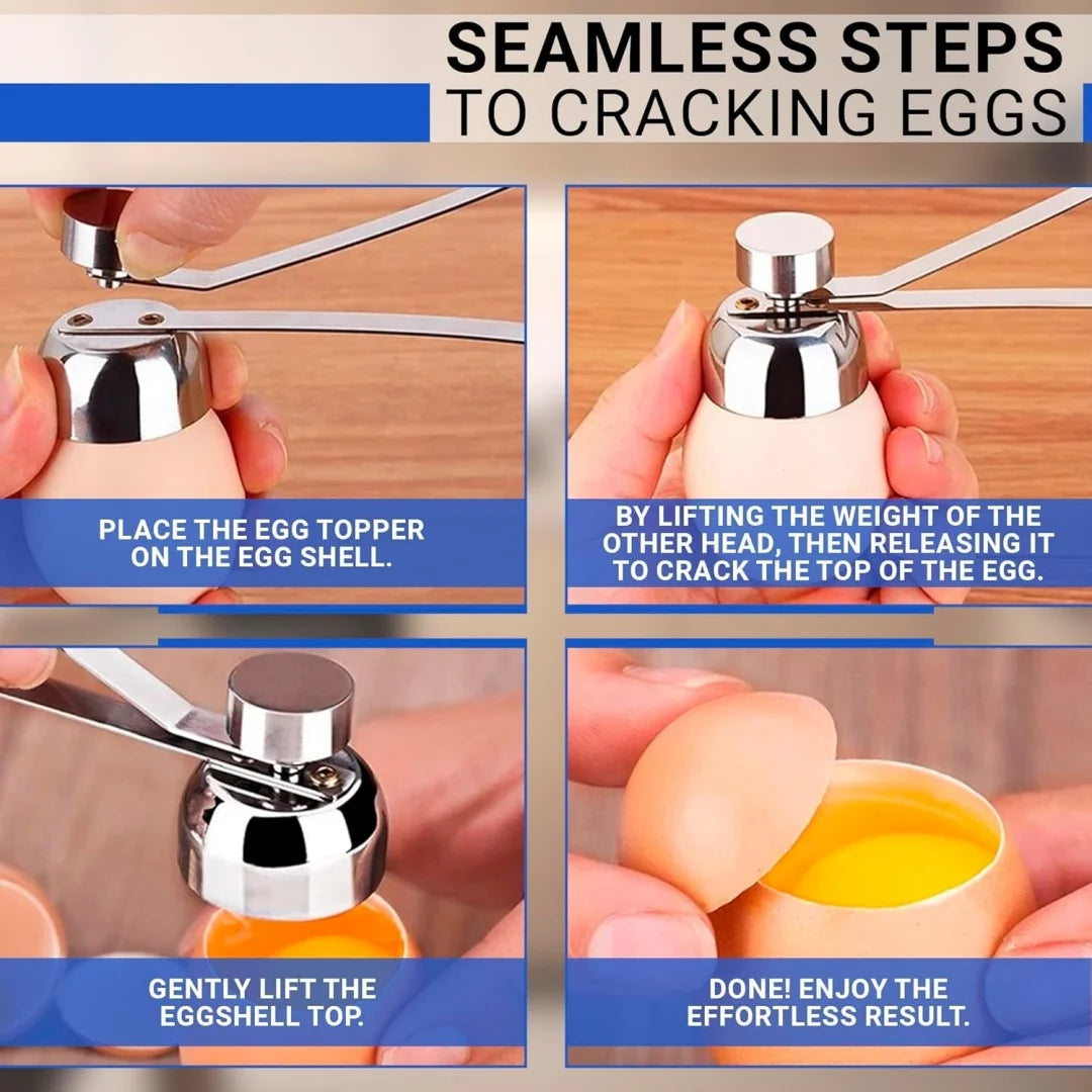 Stainless Steel Egg Topper Opener Cracker Removal Creative