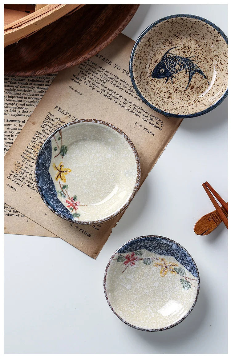 Ceramic Seasoning Dish Japanese Willow Porcelain Taste Dish