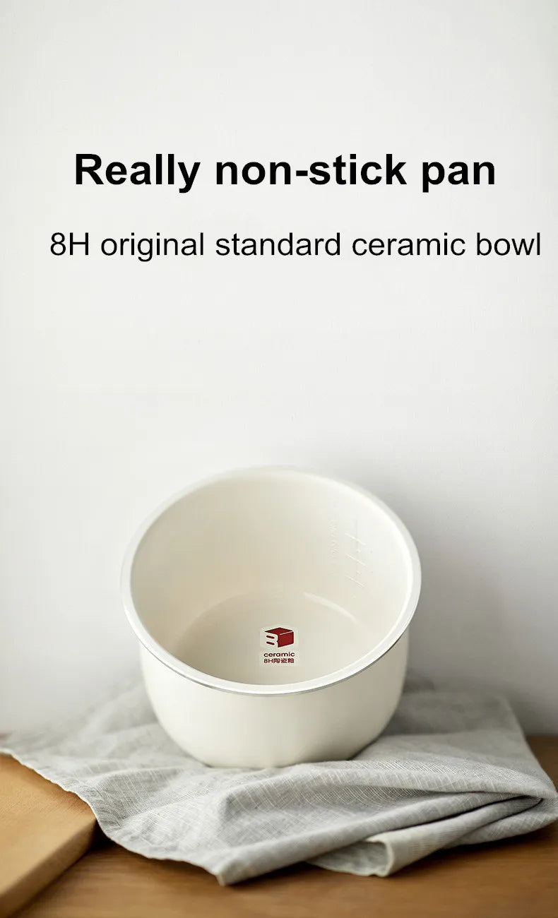 Mini Rice Cooker Ceramic Coated Pot 2l Travel