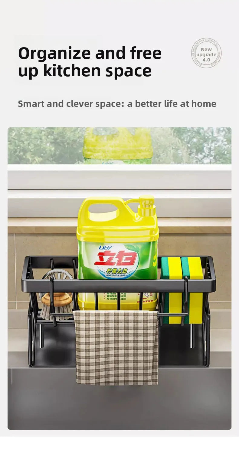 Sponge Holder Drain Rack Sink Organizer Dish Cloth